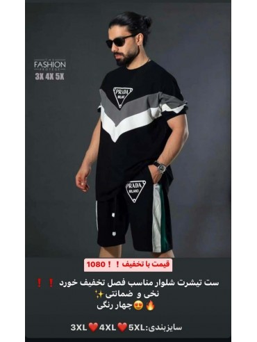 ست تیشرت شلوارک سایز بزرگ کد 2894